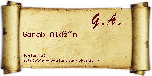 Garab Alán névjegykártya